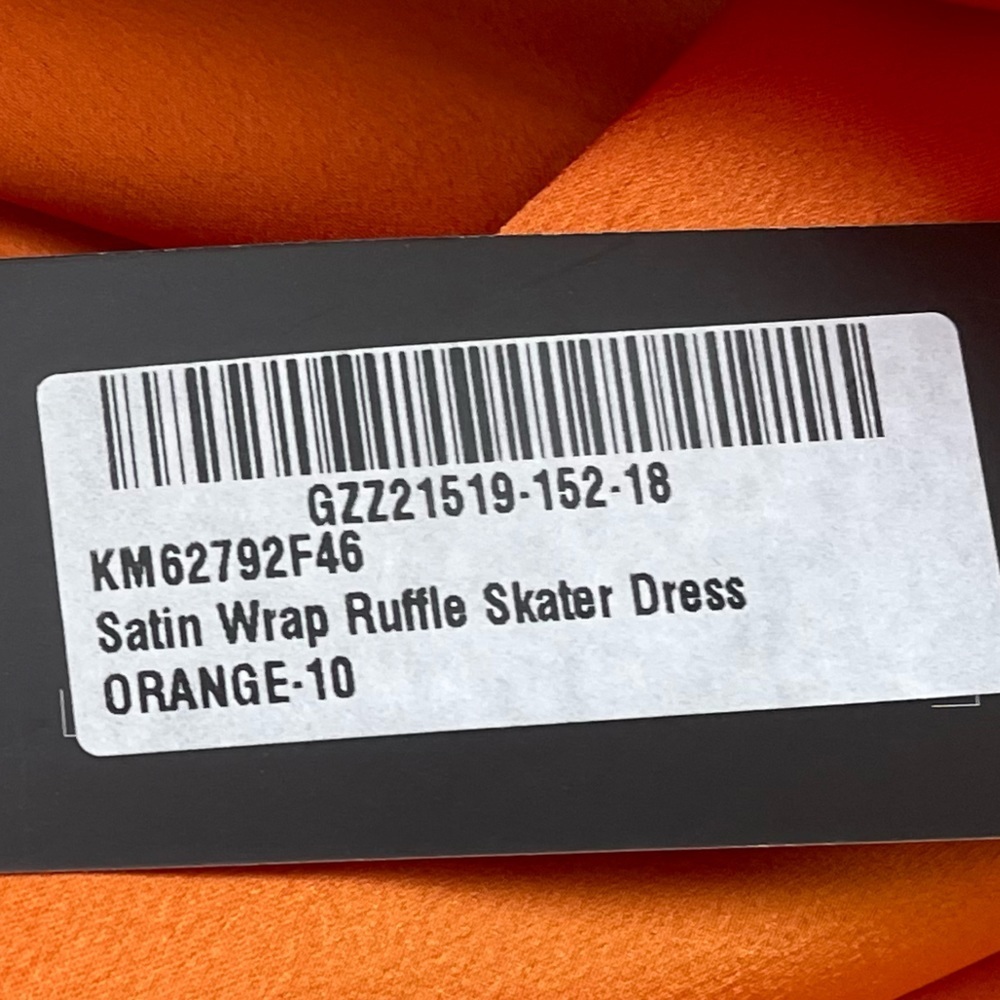 Boohoo Orange Size 6 Occasion Dress Flare Sleeves Shortsleeve skater ruffle - Picture 5 of 5